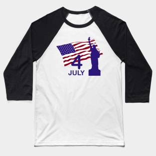 July 4th and statue of Liberty Baseball T-Shirt